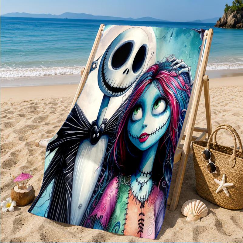 Skull Jack Artwork Printed Microfiber Beach Towel, Soft And Absorbent, Quick-Dry, Ideal for Summer Travel, Beach Essential, Swimming Pool