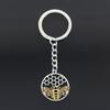 New Keychain 29x25mm Gold Bee Honeycomb Honeybee Pendants DIY Men Car Key Chain Ring Holder Keyring Souvenir Jewelry Gift