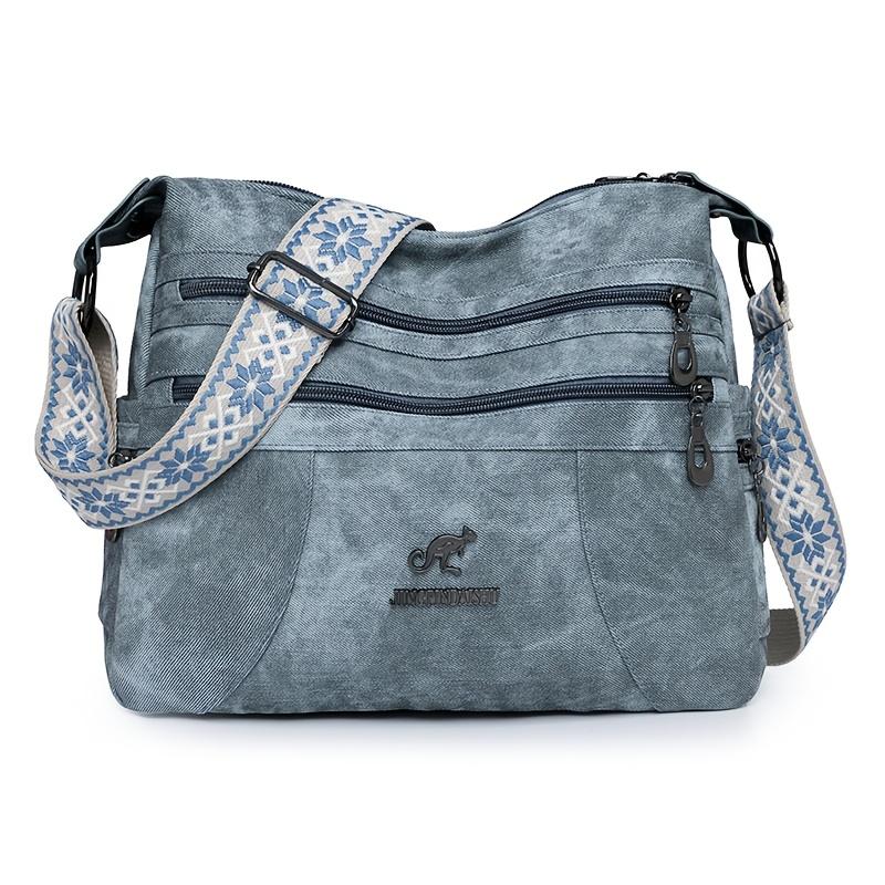 Vintage Style Shoulder Bag for Women, Faux Leather, Solid Color, Casual Occasion Handbag Zipper Closure, Polyester Lining, Edge Paint Shoulder Bag