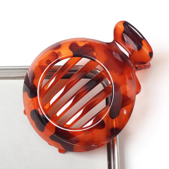 Женская заколка для волос круглая с противоскользящими зубцами, краб для волос, полый дизайн, зажим для волос на затылок, инструмент для укладки волос, аксессуары для волос