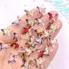 40pcs Glitter Resin Colorful Mini Oil Painting Butterfly Nail Art Flatback Rhinestone Applique DIY Wedding Scrapbook Decor