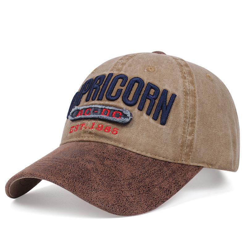 Fashion Hat Men's Spring Visor Retro Washed Cotton Hat Women's Autumn and Winter Sunscreen Cap Men's Hat Sun Hat Stick
