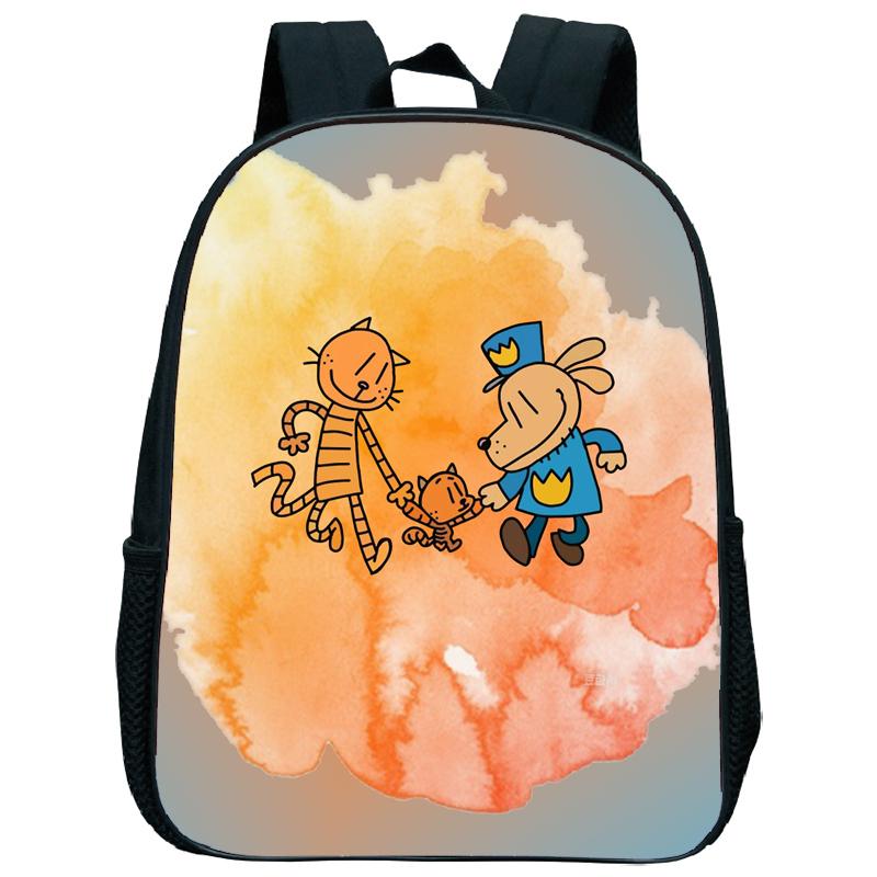 Dog Man Kindergarten Backpack 12 Inch Dogman Children Boy Girl Nursery Shoulder Bag Toddler Back to School Birthday Gift