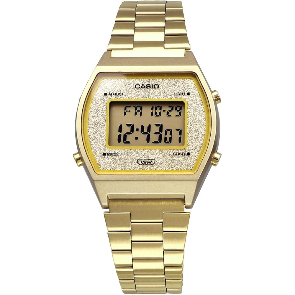 Casio Винтажная серия B640WGG-9 Унисекс Цифровые часы Золотой Глиттерный Циферблат Импортная модель