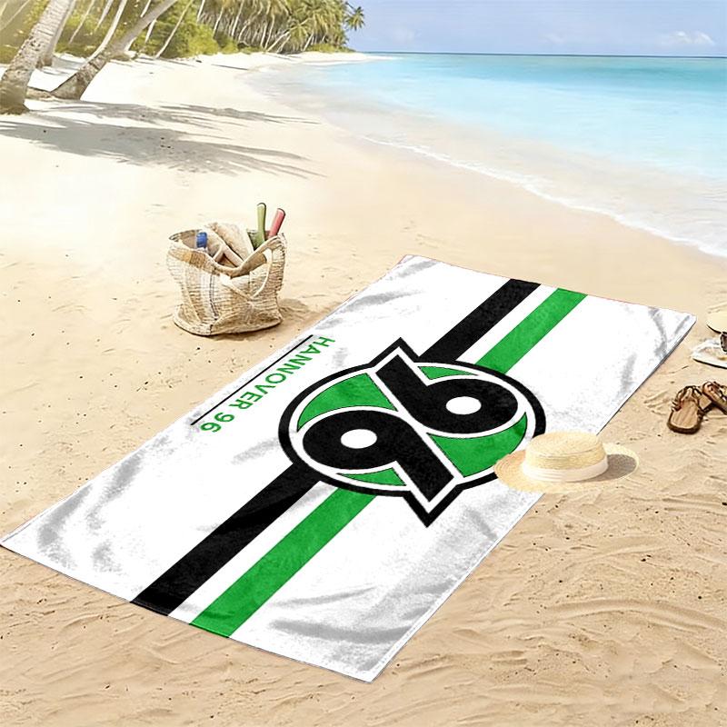 Пляжное полотенце Hannover 96, Большое, Мягкое, Быстросохнущее, для Пляжа, Кемпинга, Плавания