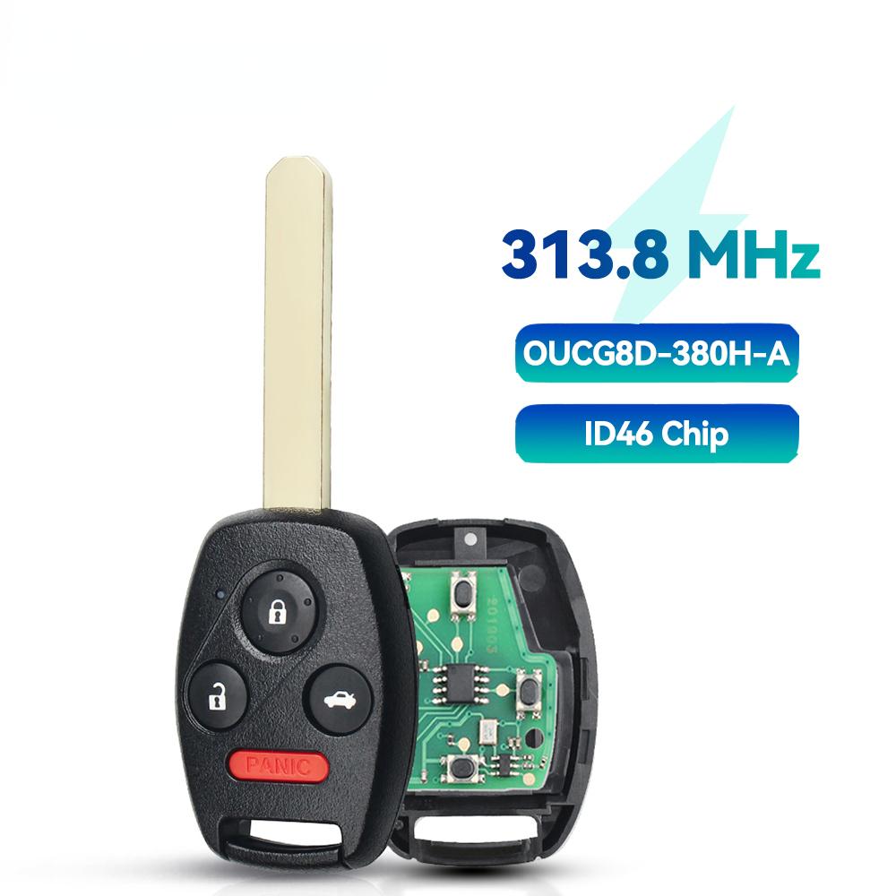 KEYYOU 313.8Mhz Car Remote Key For Honda Odyssey Ridgeline Fit 2006-2014 OUCG8D-380H-A 2+1/3+1 Buttons Control ID46 Chip