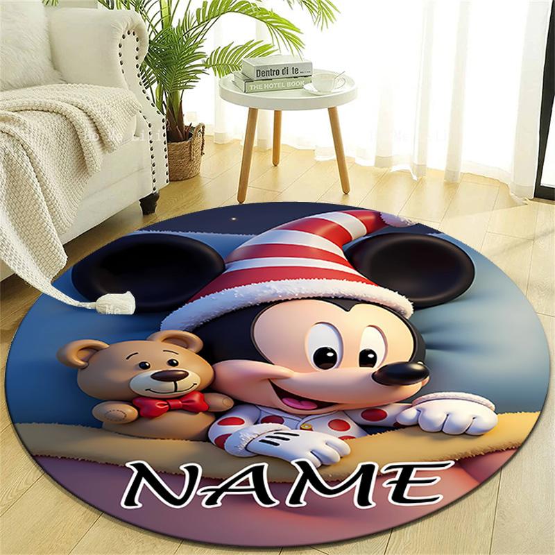 Personalized M-Mickey Round Chair Office Rug - Perfect for Mat, Office Chair & More - Ideal Gift for Birthdays and Holidays