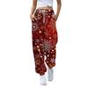 Женские повседневные модные рождественские принтованные повседневные брюки спортивные брюки длинные брюки брюки с эластичной резинкой на талии