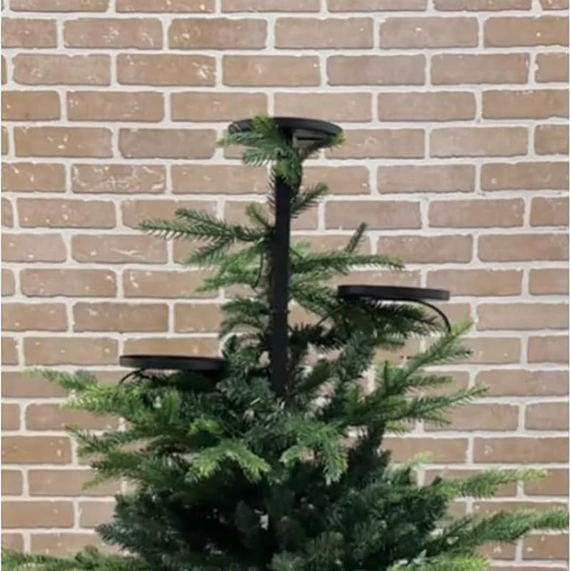 Черный тройной верхушка для дерева, подсвечник для верхушки дерева, верхушка для канделябра