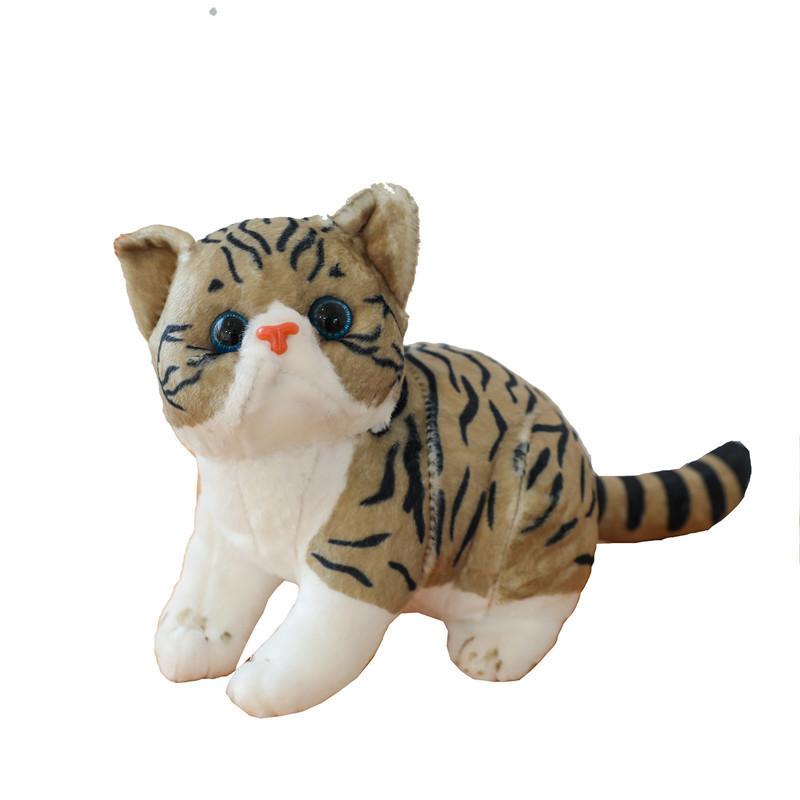 Очаровательная плюшевая игрушка серый кот, реалистичная короткошерстная мягкая кукла для детей