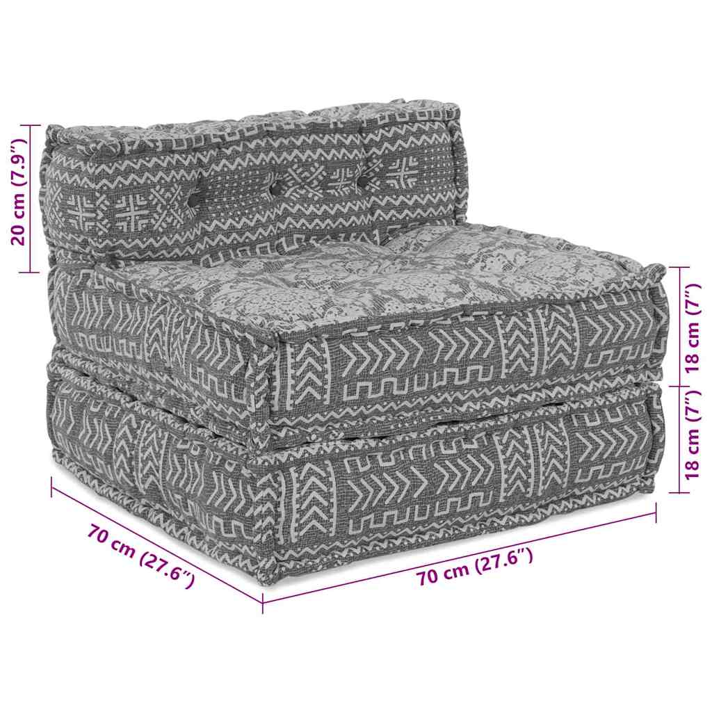 Modular Sofa Set Light Grey 70 x 70 x 56 cm Fabric