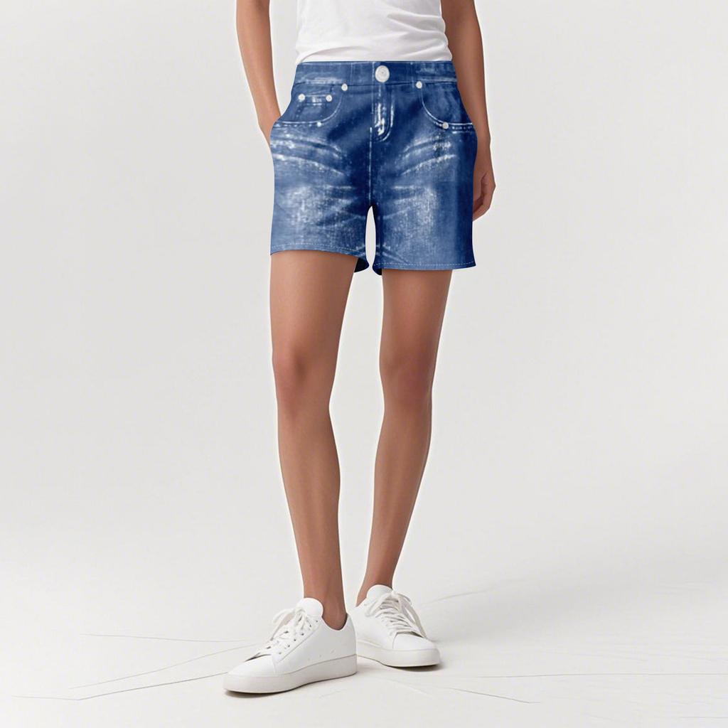 Женские повседневные спортивные брюки, джинсы с принтом, джинсовые брюки