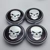 4pcs 60MM ( 56MM I.D) Skull Logo Emblem Car Wheel Center Caps Styling Accessories for Wheels Hub Rim Hubcaps Cover Badge Replace