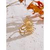 Hot Style Smooth Stainless Steel Metal Sun Face Adjustable Ring 18K Golden Plated Popular Daily Jewelry Wholesale