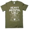 Мужская футболка Meowtal с тяжелым принтом, смешная футболка с кошкой-музыкантом, футболка для барабанщика музыкальной группы