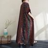 Dimanaf 2025 Plus Size Summer Women Long Dress Oversized Vintage Casual Floral Printing V-Neck Basic Loose Dress
