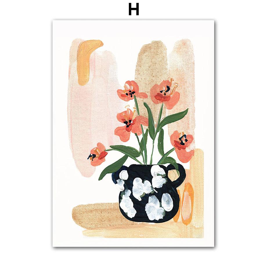 Ретро Цветы Ваза Галерея Красочный Фанки Постер И Принты Простой Настенный Арт Холст Живопись Настенные Картины Для Декора Гостиной