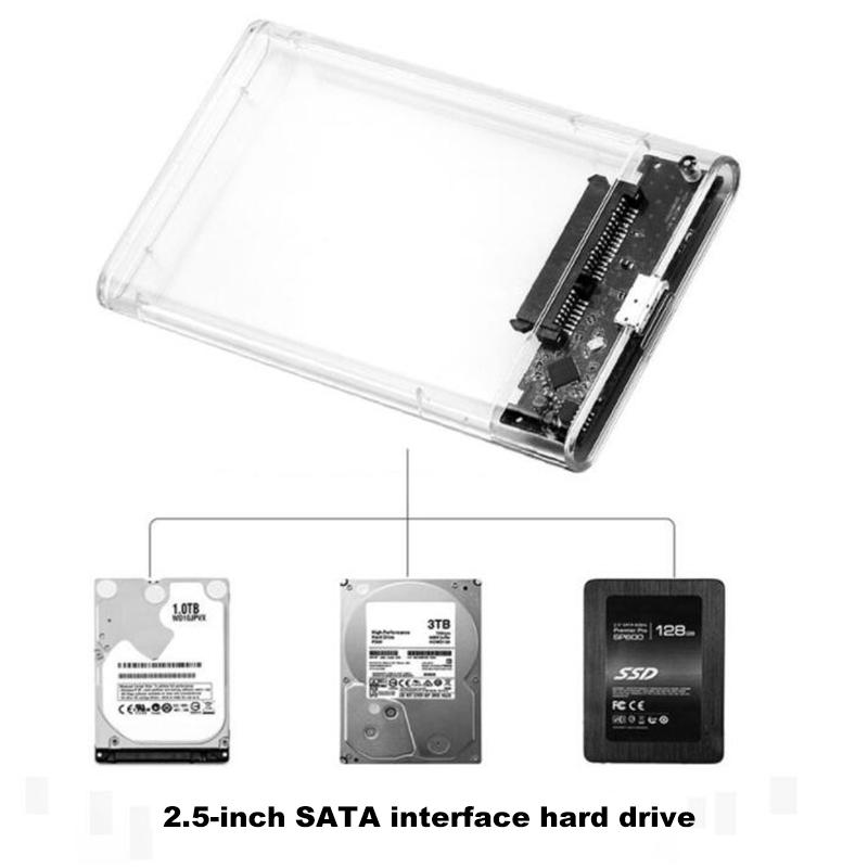 Внешний hd-чехол 2,5 SATA к USB 3,0 5 Гбит/с, прозрачный портативный внешний жесткий диск 2,5, корпус жесткого диска для ПК, SSD-диск