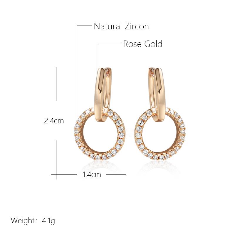 Женские висячие серьги Kinel с цирконием, розовое золото, свадебные украшения для невесты