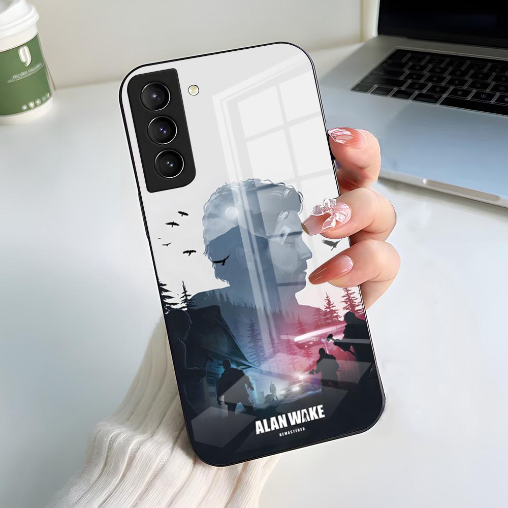 Чехол для телефона A-Alan W-Wake 2 для Samsung A56 A36 A26 A16 A15 A25 A35 A55 A14 A34 A24 A54 Стеклянный чехол