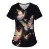 Butterfly Element 3D Digital Printed Women's Personalized and Fashionable Round Neck Short Sleeved T-shirt