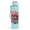 1PC Retro Floral Bouquet 750ml Color Plastic Sports Water Bottle Leakproof Flip Straw Lid Suitable for Sports Office Home Use