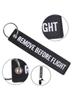 Remove Before Flights Key Chain Luggages Label Polyester Embroidery Chain Keychain For Aviations Gifts