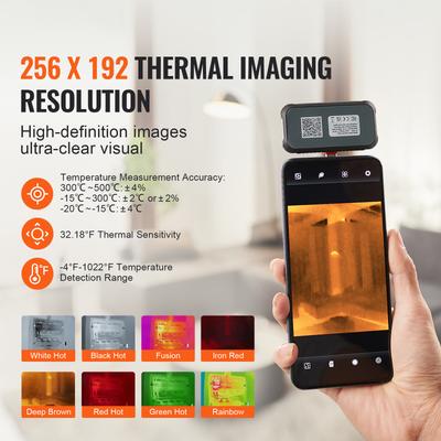 Тепловизионная камера SucceBuy 256 x 192 ИК-разрешение Тепловизор Частота обновления 25 Гц Тепловизионная камера для Android-планшета