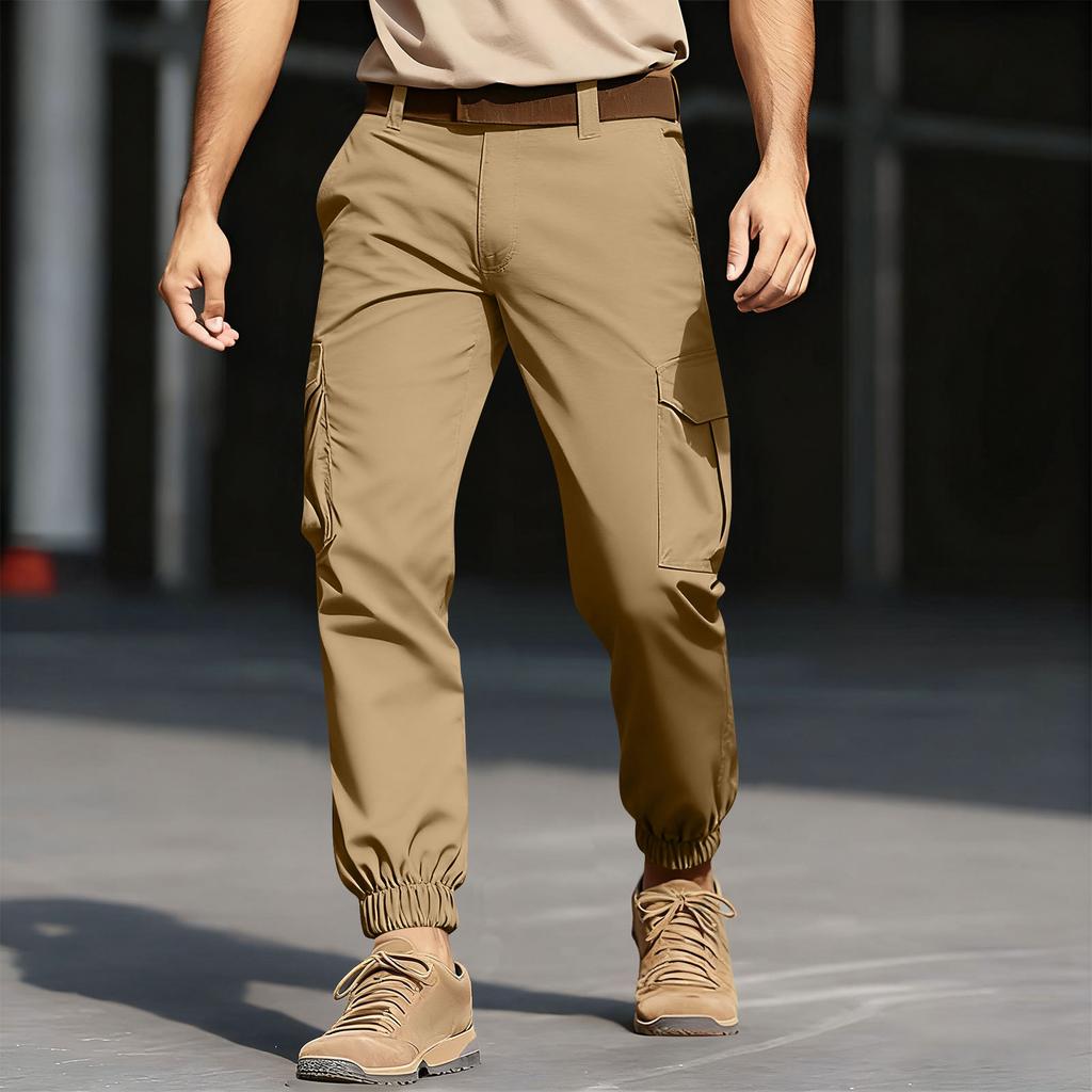 Мужские комбинезоны, брюки-карго, повседневные спортивные брюки для походов, хлопковые брюки с карманами