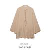 Kaslead New Arrival Women's Clothing Fashion Style Fashion All-Match Shoelace Decorative Chiffon Long Sleeves Tops