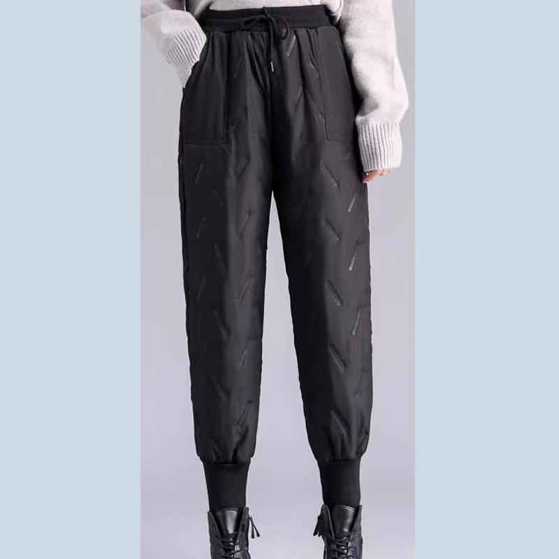 Хлопковые брюки женские осенне-зимние новые модные с высокой талией свободные утолщенные сложенные ноги теплые брюки для отдыха легкие