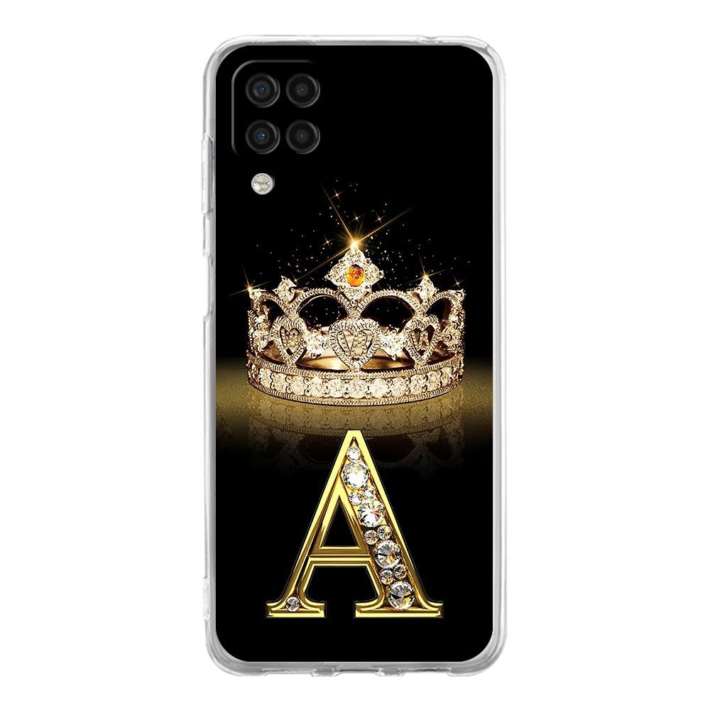 Чехол для Samsung A13 A15 A25 A51 A71 A21S A11 A12 A31 A52 A41 A23 A53 A73 A32 5G A03S A05s Чехол Diamond Crown Letter 26 букв