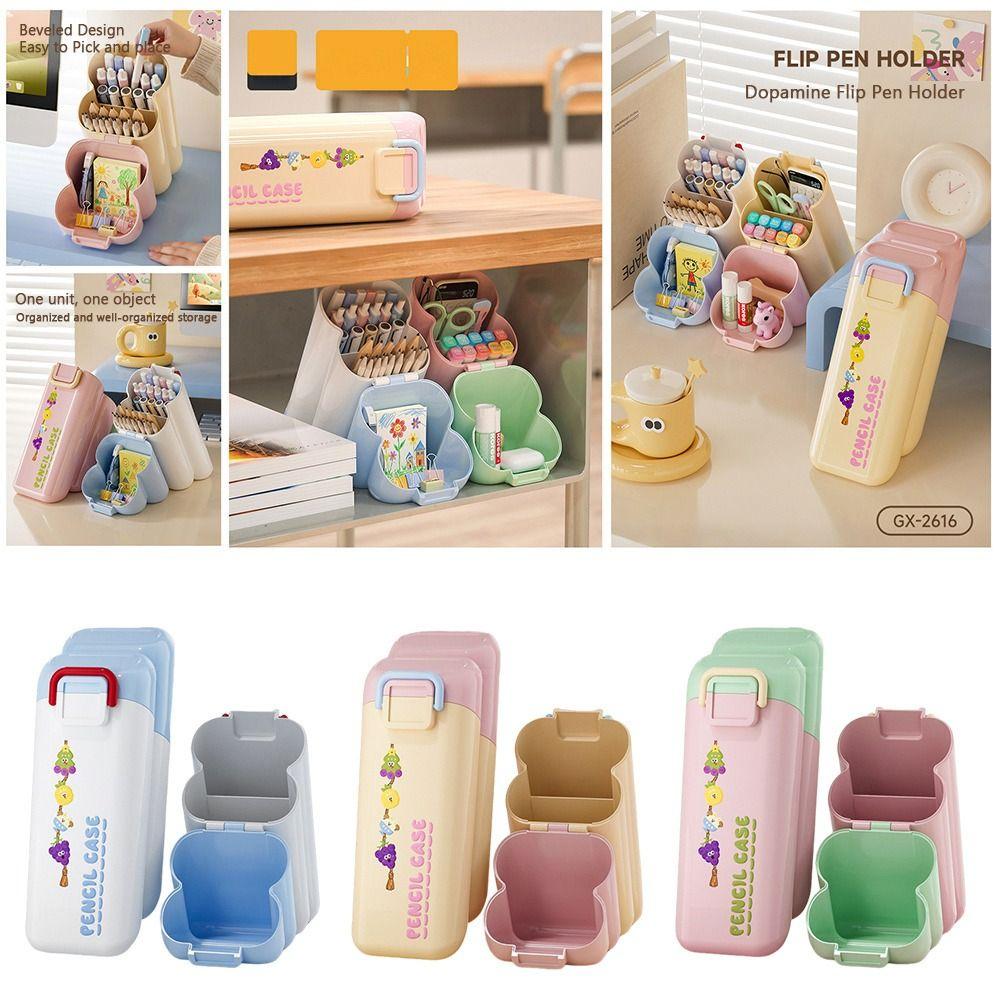 Desktop Storage Oblique Pen Holder Large Capacity Stationery Storage Box Pencil Case for Students