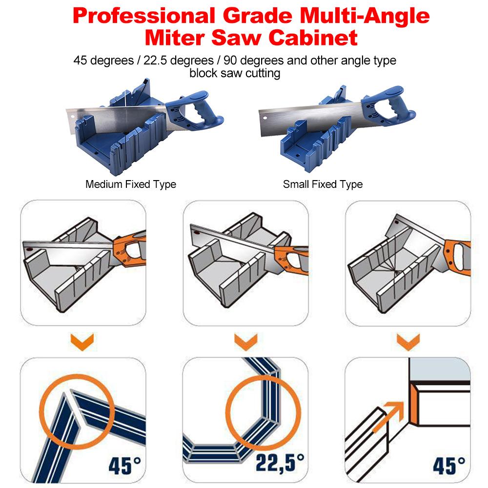 Зажим для резки дерева, стусло, направляющая пилы 22,5/45/90 градусов, угловой инструмент, многоугловой набор для самостоятельной сборки, шкаф для пилы из АБС-пластика
