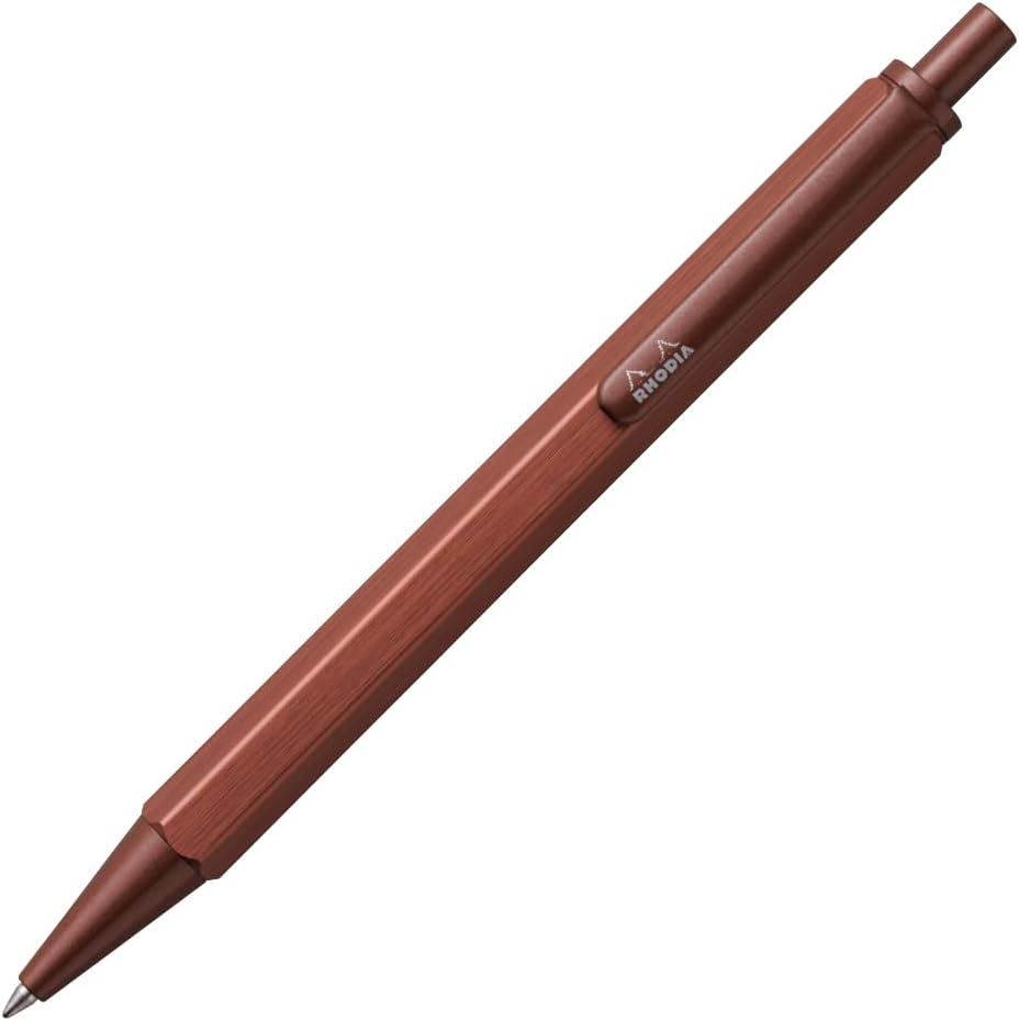 Шариковая ручка Rhodia Script 0,7 мм, алюминиевый корпус, шестигранная заточка, матовая поверхность, низкое значение Vd.
