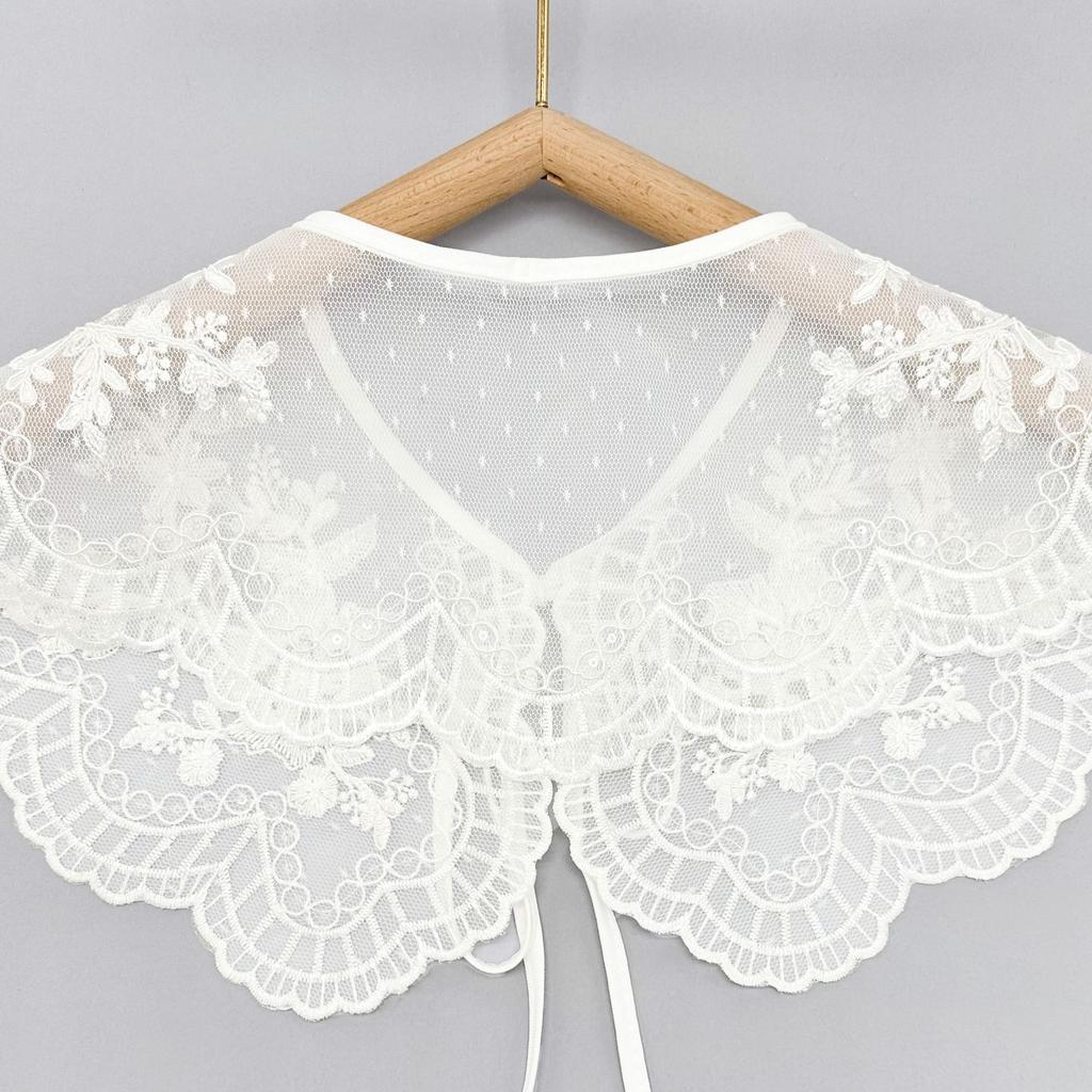Embroidery Crochet Fake Collar Female Lace Mesh Thin Collar Outer Matching Skirt Decorative Collar