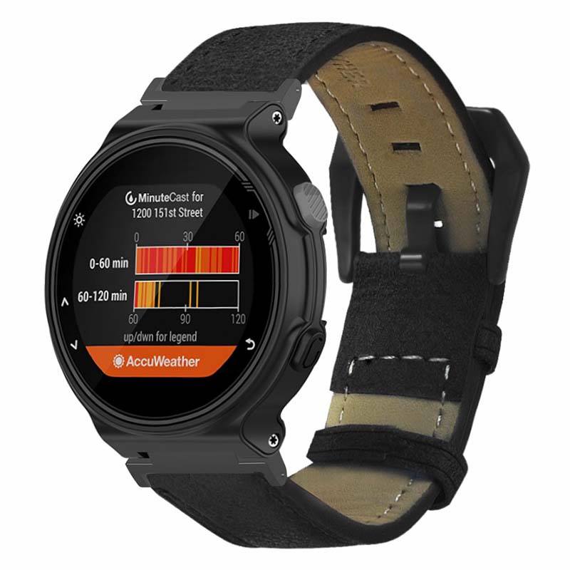 Для Garmin Forerunner 220/230/235/735XT/620/630 Ремешок для часов из ПУ кожи, ремешок на запястье с ретро-текстурой