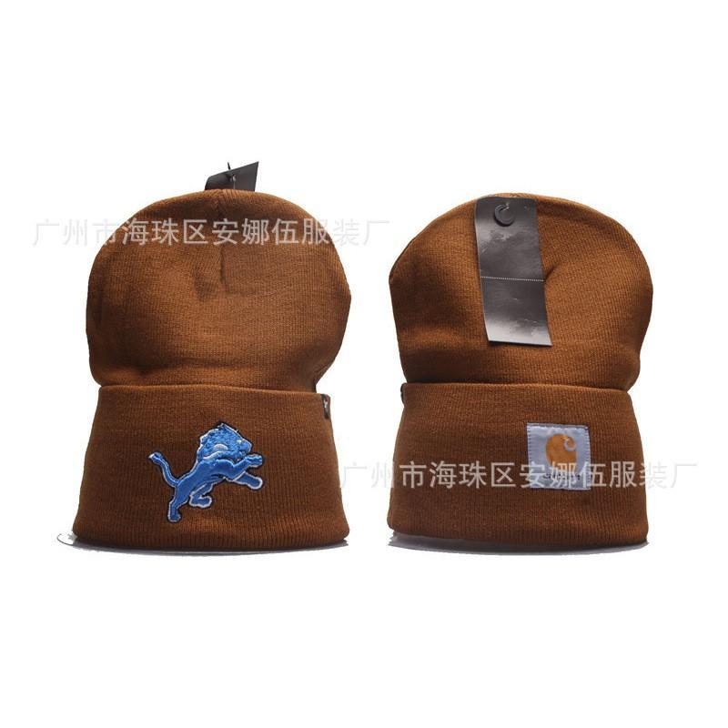 Lion Rugby Team Knit Beanie Warm Winter Hat Men Women Embroidered Sports Cap