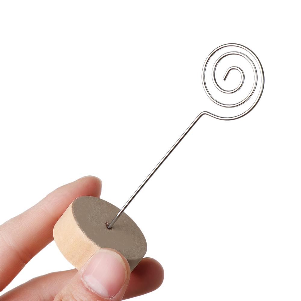 Clamp Round Shape Base Wedding Supplies Wooden Clamps Stand Place Card Picture Frame Photos Clips