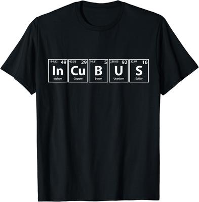 Инкуб (In-Cu-B-U-S) Футболка с элементами таблицы Менделеева Научная графическая одежда Футболки для женщин Camisetas