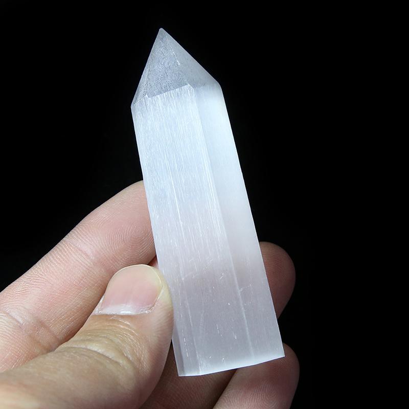 Factory Bulk Natural Selenite Crystal Tower Single Point Carved Feng Shui Collectible Home Decor
