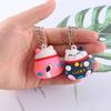 Trinkets Three-dimensional Good Luck Cartoon Key Ring Car Keyring Lucky Cat Keychain Bag Pendant
