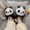Fashion Women's Winter Plush Slippers Cute Panda Indoor Household Warm Comfortable Cotton Shoes Floor Anti Slip Flat Bottom Casual Shoes