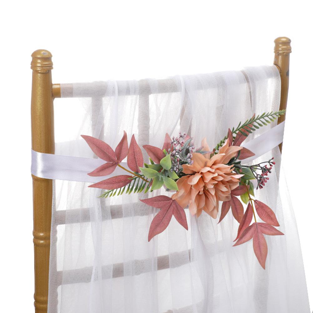 Wedding Chair Flower Decoration Artificial Flower Arrangement For Wedding Party Chair Back Banquet Chair Decoration