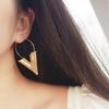 Metal Texture Gift For Women Gold Silver Color Jewelry Dangle Earring Hoop Earrings Drop Earrings