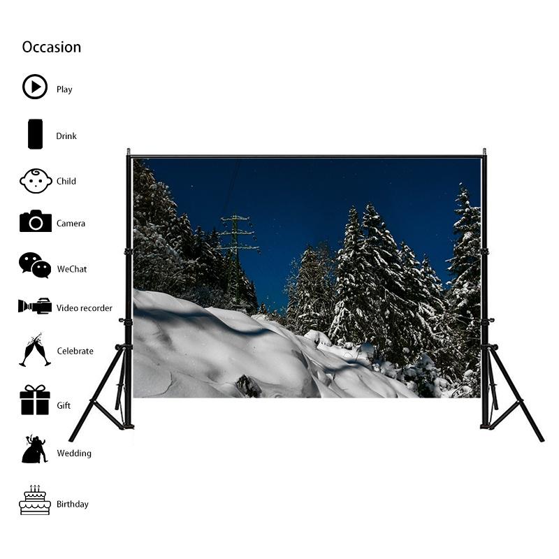 Winter Nature Landscape Photography Background Snow Mountain Forest Studio Photo Backdrops Christmas Theme Living Room Wall Hanging Tapestry Decor
