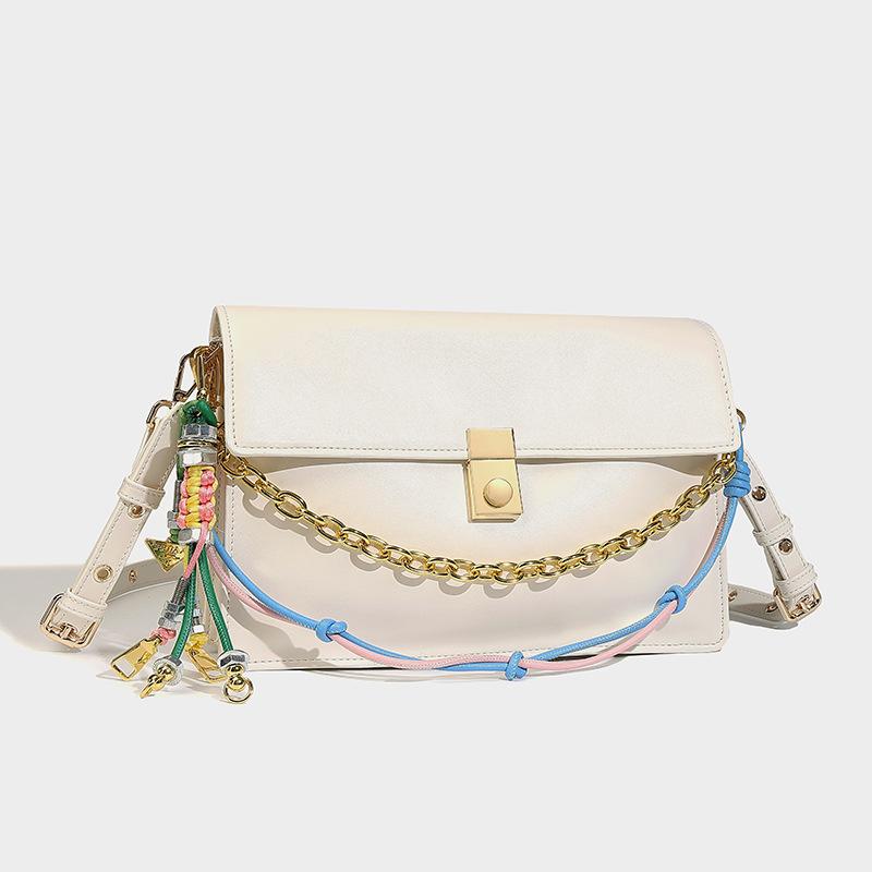 2025 Spring/Summer New Fashion Versatile Small Square Bag Messenger Chain Underarm Biker Bag Single Shoulder Crossbody Women's Bag Trendy