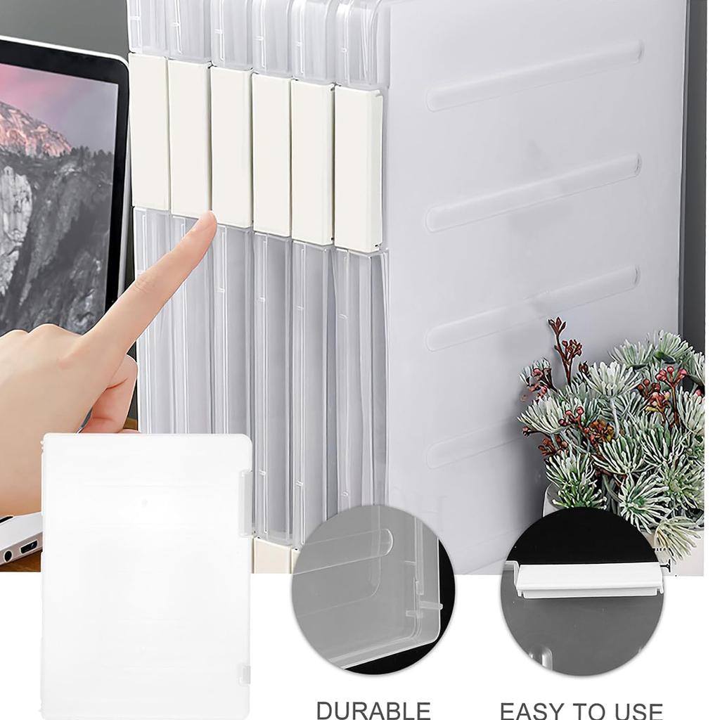 1pc A4 File Storage Box Transparent File Storage Box Contract Classification Bills Sorting Office Supplies Folder Organizer Box
