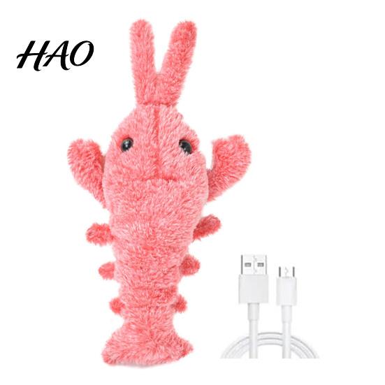 Natural Hunting Ability Cat Toy Floppy Lobster Interactive Dog USB Rechargeable Vibration Modes Pet Playmate Stress Relief Electric Realistic Wagging