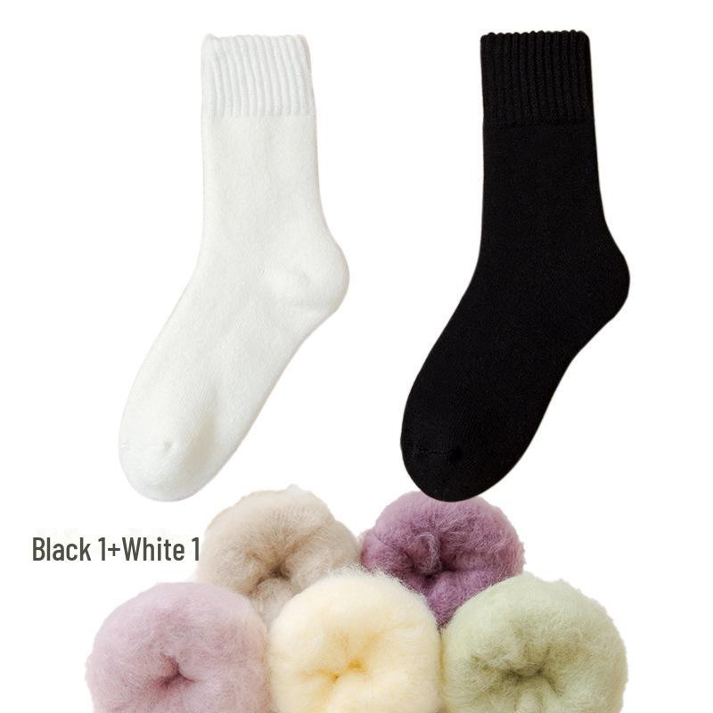 Женские флисовые носки Zhuji средней длины: Плотный, теплый бархат для осени/зимы — идеально подходит для сна и родов